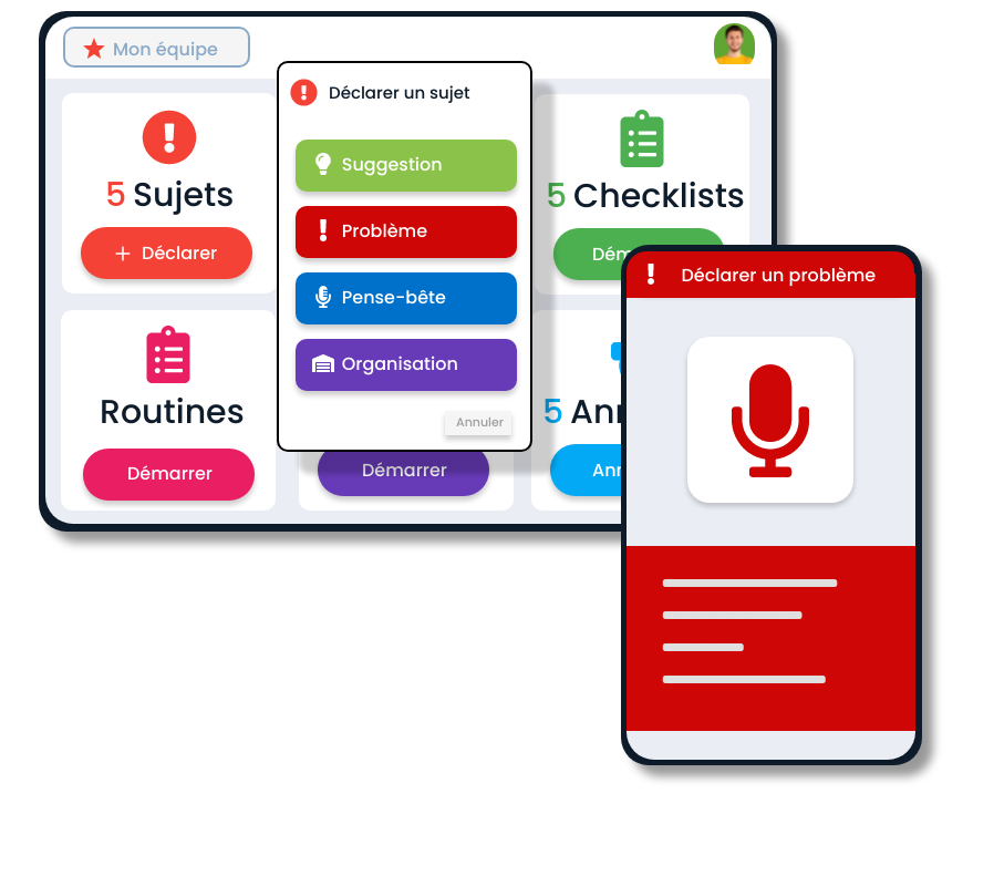 Remontée de problème en atelier avec application digital mobile